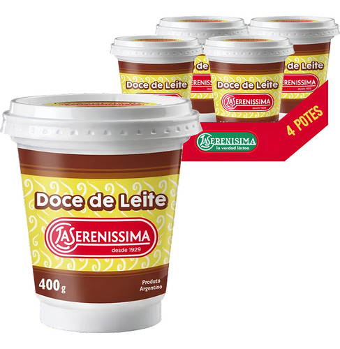 Doce De Leite Argentino La Sereníssima 400g (4 Potes)