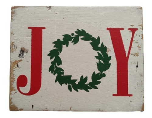 Adorno Vintage Navidad Madera Joy