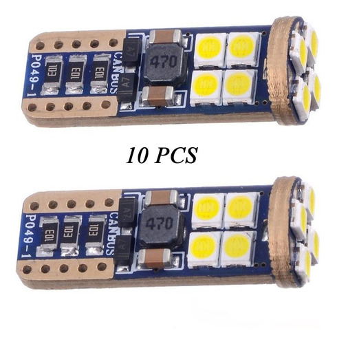 10 Pcs Led Canbus Para Luces De Coche T10 Varios Colores