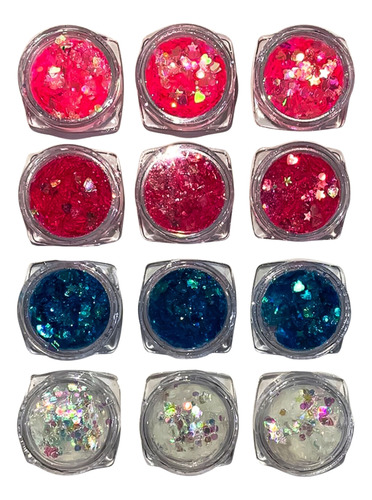 Glitter Flocado Holográfico Encapsulado Decoração De Unhas