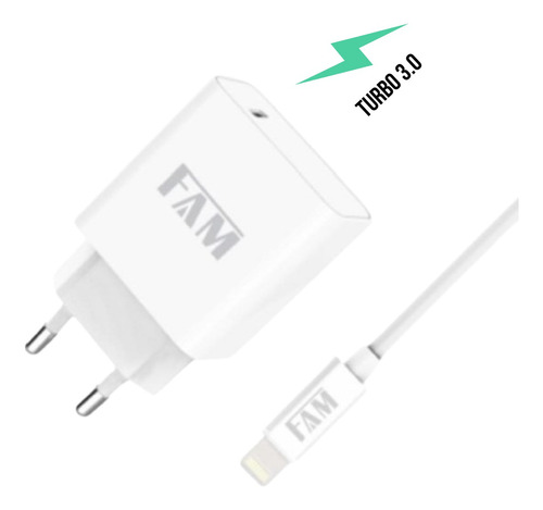 Kit Carregador Turbo Fonte 20w + Cabo Lightning Fkt-pd205