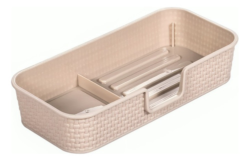 Organizador Mesada Para Esponja Detergente Jabon Plasútil Color Beige