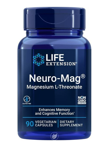 Neuro-mag Life Extension  Magnesio L-threonate 90 Cápsulas