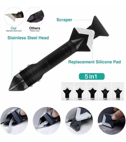 Imagen 2 de 7 de Sellador Raspador Silicona Calafateo 5 En 1 Envio