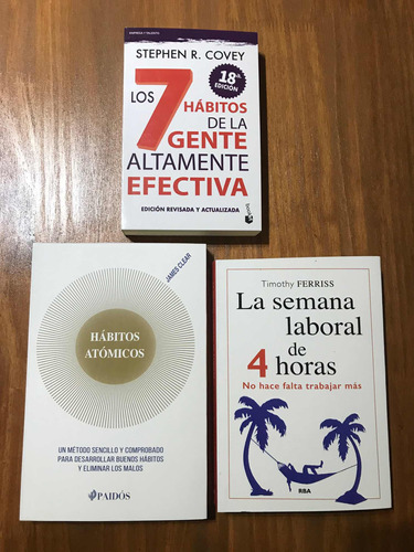 Libros X3 Habitos Atomicos + 7 Habitos + Semana Laboral De 4