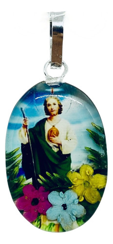 Medalla San Judas Tadeo En Naturaleza Muerta (deperlá Plata)