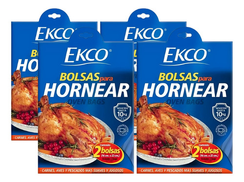Bolsas Para Hornear Carnes Ekco Hasta 10kg De Soporte 4 Pack