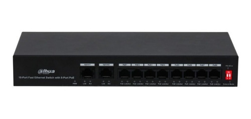 Switch Fast Ethernet De 10 Puertos Dahua Con 8 Puertos Poe 2