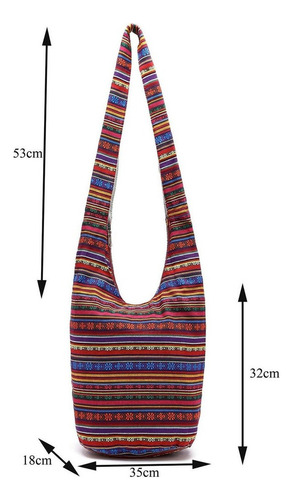 Bolso De Hombro De Lino Y Algodón Bohemio Hippie