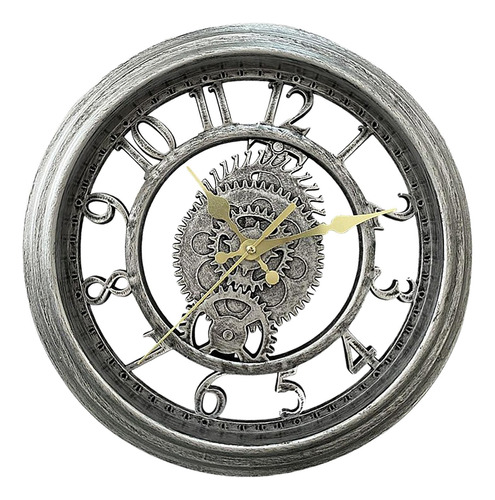 Reloj De Pared De Estilo Retro, Arte De Pared Plata Antigua