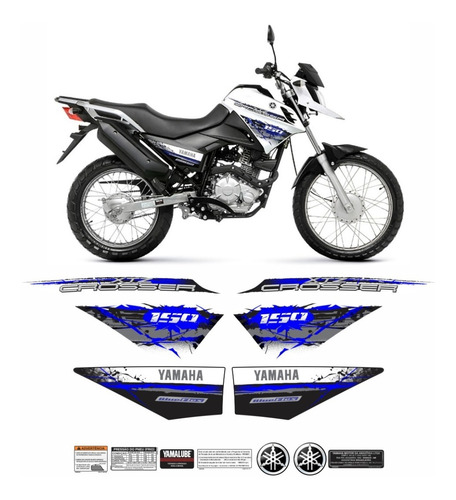Kit Adesivo Faixa Emblema Modelo Yamaha Xtz Crosser 150 2014
