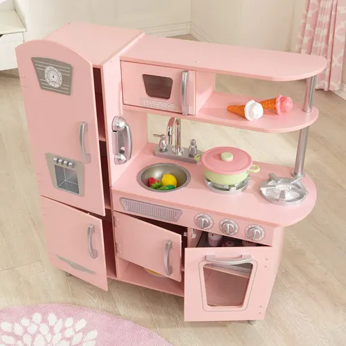 Cocinita Kidkraft De Juguete Cocina De Madera Para Niñas Color Rosa
