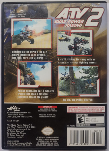 Atv 2 Quad Power Racing Original Gamecube (Usado)