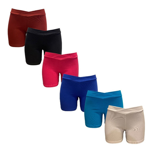 Boxer Mujer Largo Licra Algodon (paquete De 6 Piezas)