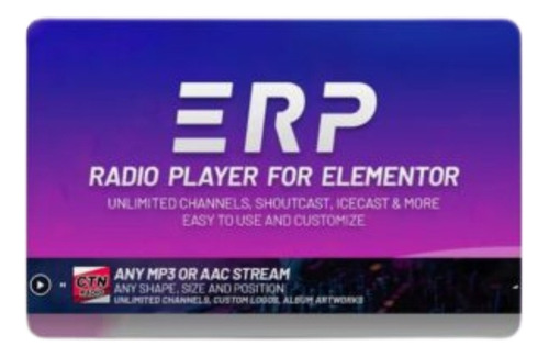 Plugin Erplayer  Radio Player For Elementor