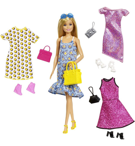 Barbie Fashionistas Muñeca + 4 Looks Ropa Closet Original