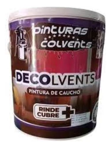 Pintura De Caucho Colvent  Tipo C  Galon Negro Ral Ral 9005