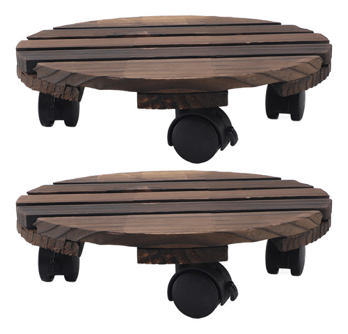 Plant Dolly, 2 Ruedas De Madera De 11,8 Pulgadas, 360 Grados