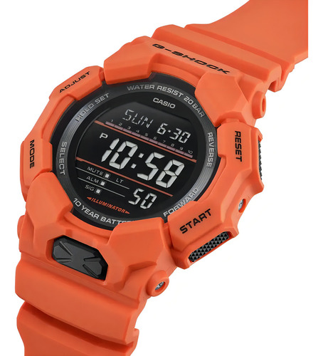Reloj Casio Hombre Gd-010-4 Ts Correa Naranja Bisel Naranja Fondo Negro