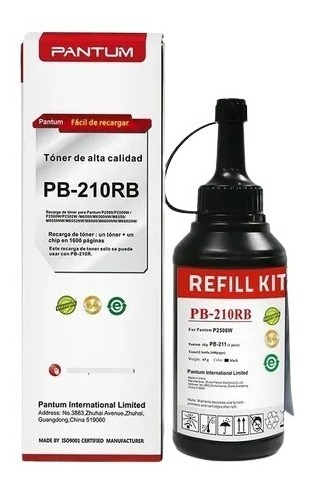 Imagen 1 de 9 de Kit Toner Pantum Recarga Original P2500w Pb 210rb
