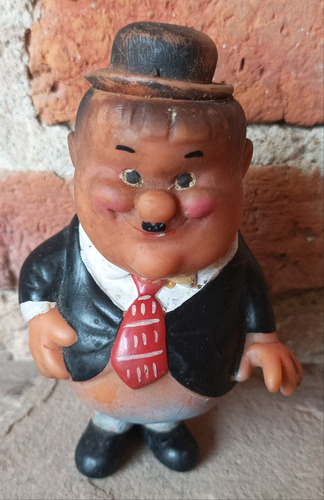 Antiguo Muñeco De Goma Colección Oliver Hardy El Gordo 1950 