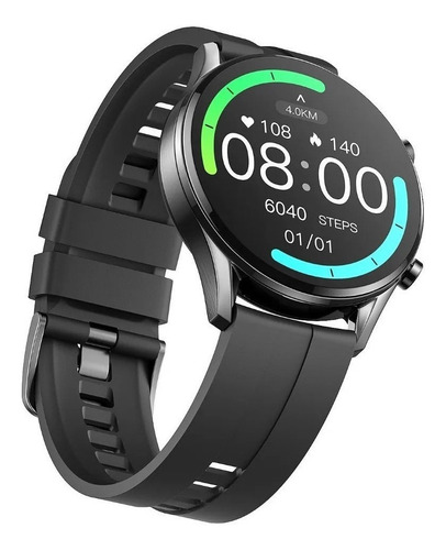 Imagen 2 de 8 de Smartwatch Imilab W12 Sport 1.32" caja 46mm de aleación de zinc black, malla black de silicona y bisel negro de plástico
