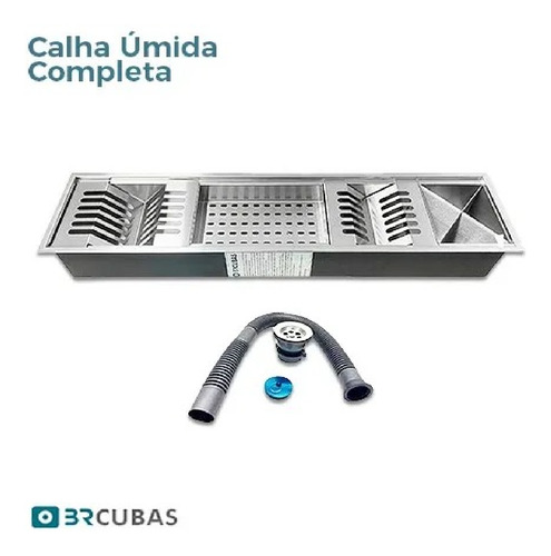 Cuba Inox Gourmet Cascata Com Calha Inox E Acessórios