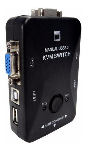 Chaveador Switch Kvm 2 Portas Vga + 2 Usb Monitor Mouse Cpu