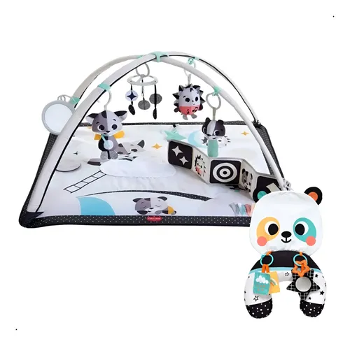 Tapete de Atividades e Almofada Tummy Time Tiny Love Gymini preto e branco