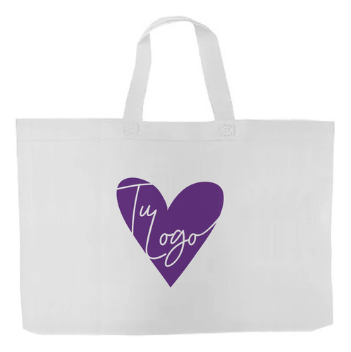 300 Eco Bolsa Con Logo Una Cara Un Color 70x50x12 Cm M/t