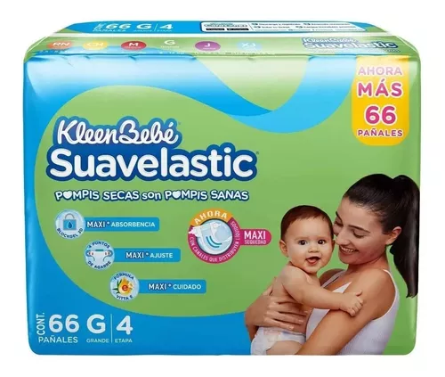 Pañales para Bebé KleenBebé Suavelastic Etapa 1 Talla RN, 20 pzas.