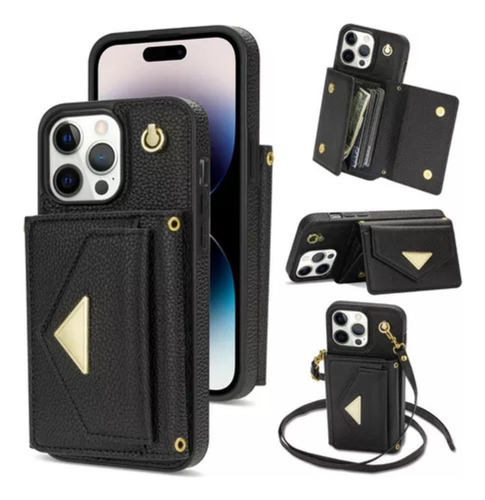 - M Funda Para iPhone 16 15 14 13 Cartera Con Correa