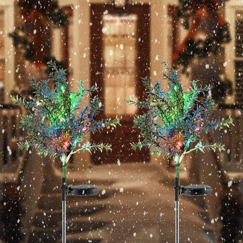 Árbol De Navidad Led Con Luz Nocturna Solar Para Decoración