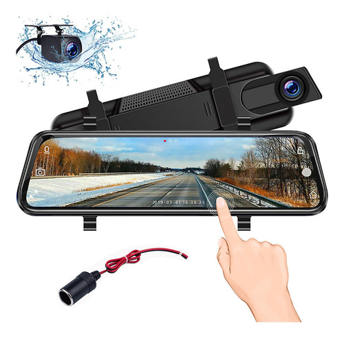 Espejo Retrovisor Camara De Reversa Coche Dvr Touchscreen