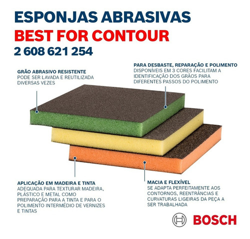Imagen 6 de 9 de Lija Esponja Abrasiva Lavable Bosch Contornos X 3 U. Sf F M