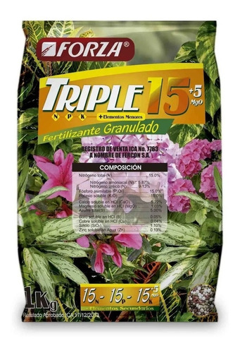 Fertilizante Triple 15 Bolsa X 1 Kilo Forza