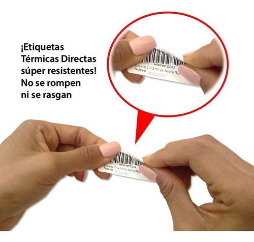 Imagen 4 de 10 de Etiqueta Plastificada Termica 2x1 (51x25 Mm) Rollo C/1000