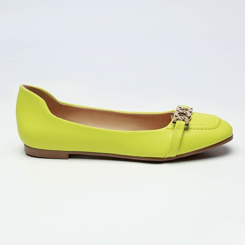 Balerina Flats Dama Comodo Verde Piso Moda Cadena Fareli