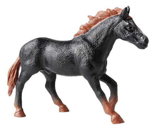 Figura De Cavalo Estátua De Vida Selvagem Preto Amarronzado