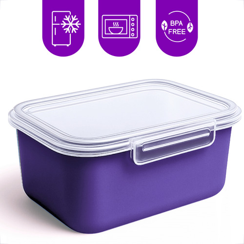 5 Potes Com Trava 1l Para Alimentos Marmitas Reutilizável