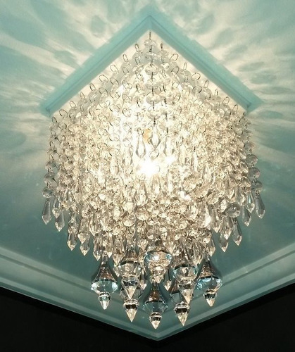 Lustre Plafon De Cristal Acrílico Decoração Sala - Dubai Cor Transparente 110V/220V (Bivolt)