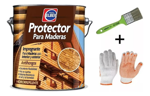 Protector De Madera Elbex 0,9 Lts Caoba + Regalo - Tyt