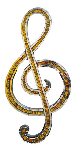 Figura De Llave De Sol + Mosaico A Mano, Deco Hogar Musical