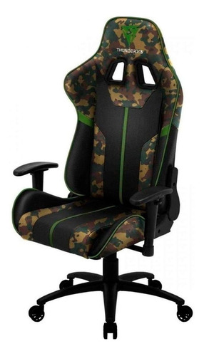 Cadeira de escritório ThunderX3 BC3 CAMO gamer ergonômica  military com estofado de couro sintético