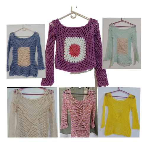 Combo De Sweter Tejido A Crochet Nuevos X9 Unidades 