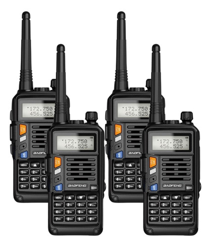 Kit 4 Rádios Baofeng Walkietalk Uvs9plus Rádiofm 2800mah 10w