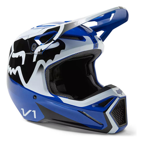 Casco Moto V1 Leed Azul Fox