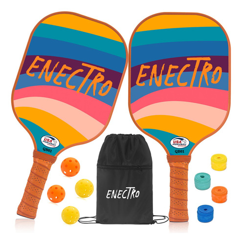 Enectro Juego De 2 Palas De Pickleball De Fibra De Vidrio, I