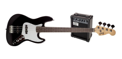 Pack Bajo Jazz Bass Y Amplificador Creep Completo Bk