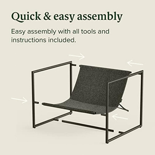 Zinus Aidan Sling Accent Silla/sillón Con Marco De Metal Color Gris Oscuro